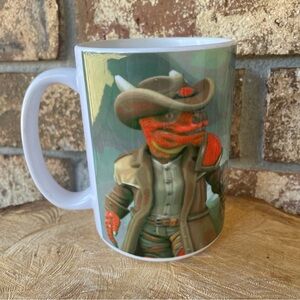 Cowboy Lizard Mug Unmarked Way Cool! Excellent Condition!